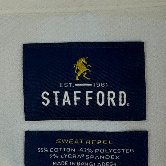Stafford Mens Long Sleeve Dress Shirt XL Sweat Repel - Picture 10 of 11